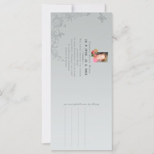 Trauerkarte Mama - Rackcard (Back)