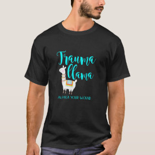 Trauma Llama Nurse Pun T shirt Funny ER Nurse Alpa