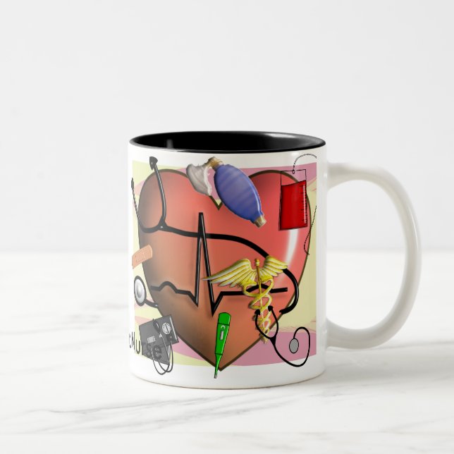Trauma Nurse Art Gifts Two-Tone Coffee Mug (Right)