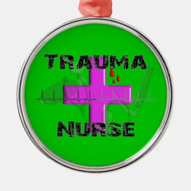 Trauma Nurse Christmas Tree Ornament (Front)