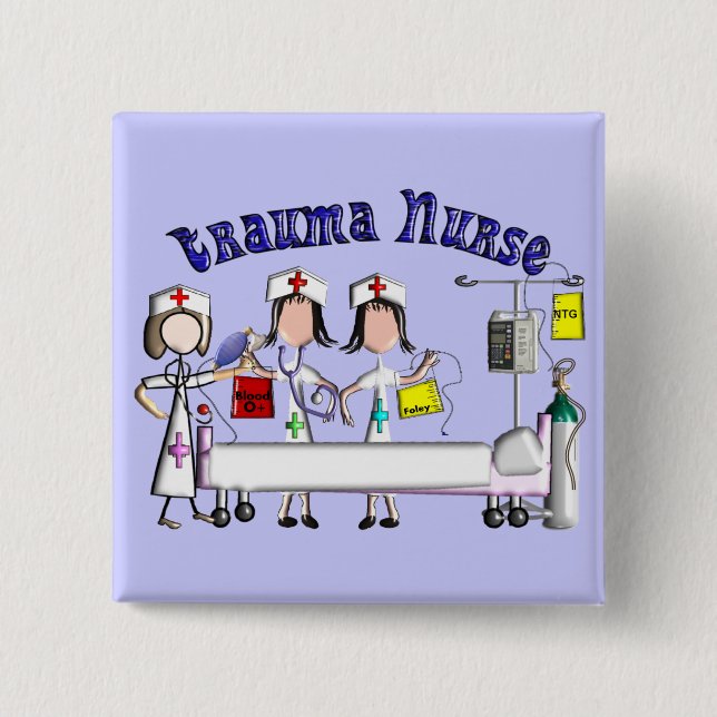 Trauma Nurse Gifts 3D Graphics Pinback Button (Front)