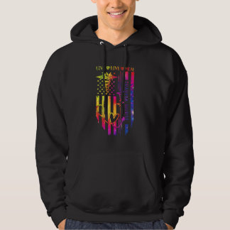 Trauma Nurse Heartbeat Tie Dye Flag American USA N Hoodie