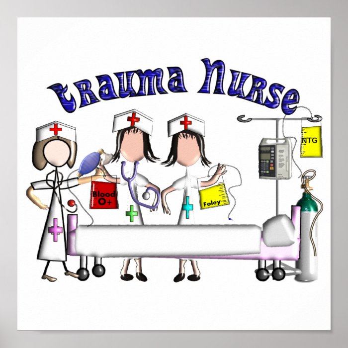 Trauma Nurse Poster  Unique 3D Graphics Art