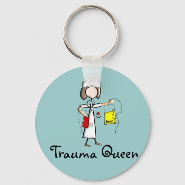 Trauma Nurse "Trauma Queen"  T-Shirts and Gifts Keychain (Front)
