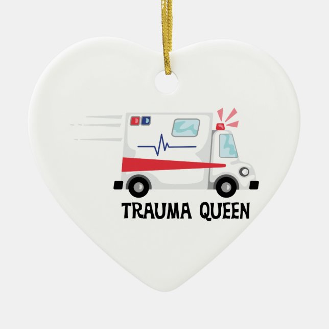 Trauma Queen Ceramic Ornament (Front)