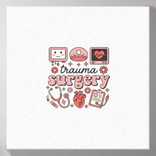 Trauma Surgery Vintage Medical Vector Shirt Design Canvas Photo Tile