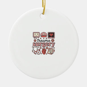 Trauma Surgery Vintage Medical Vector Shirt Design Ceramic Ornament