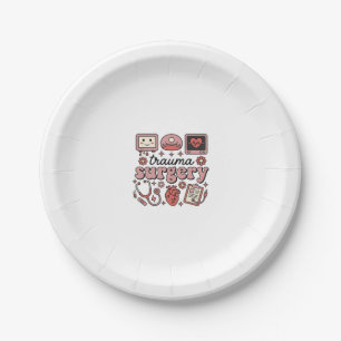 Trauma Surgery Vintage Medical Vector Shirt Design Paper Plates