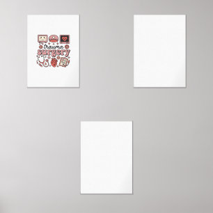 Trauma Surgery Vintage Medical Vector Shirt Design Wall Art Sets