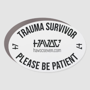 Trauma Survivor stress/PTSD bumper car magnet