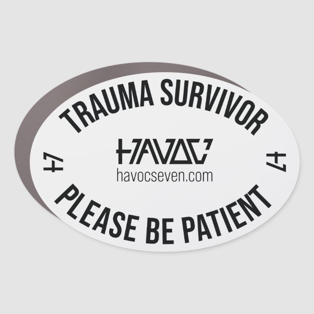 Trauma Survivor stress/PTSD bumper car magnet (Front)