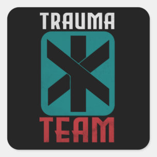 Trauma Team Cyber Gaming Gift Square Sticker