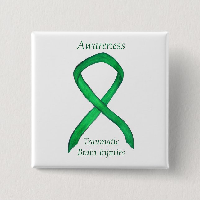 Traumatic Brain Injuries- TBI Awareness Ribbon Pin (Front)