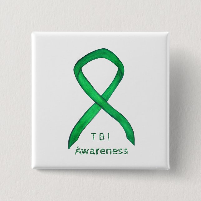 Traumatic Brain Injuries- TBI Awareness Ribbon Pin (Front)