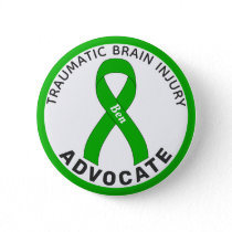 Traumatic Brain Injury Advocate Ribbon White Button