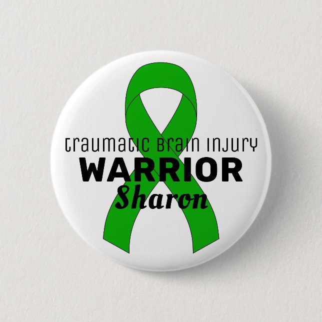 Traumatic Brain Injury Advocate Ribbon White Button (Front)