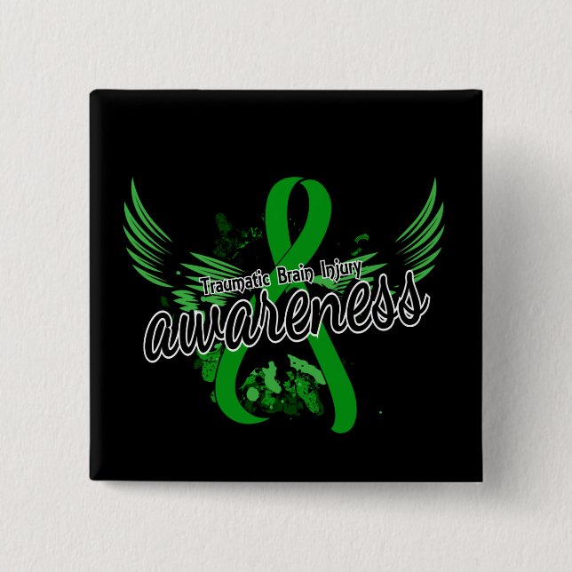 Traumatic Brain Injury Awareness 16 Button (Front)