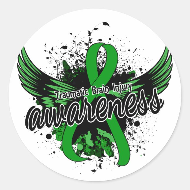 Traumatic Brain Injury Awareness 16 Classic Round Sticker (Front)