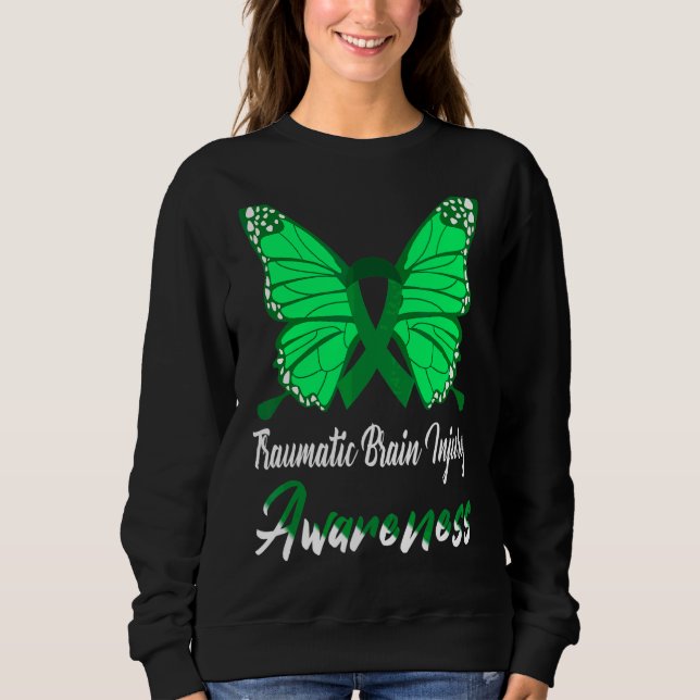 Traumatic Brain Injury Awareness Butterfly Sweatshirt (Front)