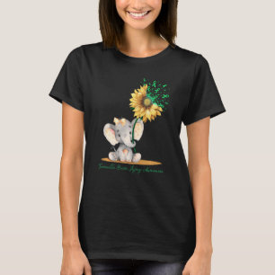 Traumatic Brain Injury Awareness Cute Elephant Sun T-Shirt