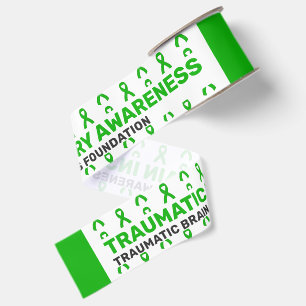 Traumatic Brain Injury Awareness Pattern Ribbon