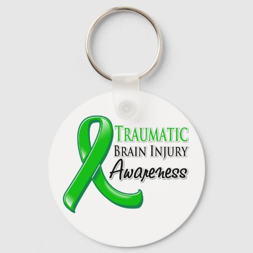 Traumatic Brain Injury Awareness Ribbon Keychain