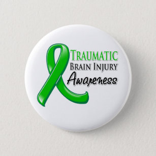 Traumatic Brain Injury Awareness Ribbon Pinback Button