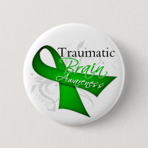Traumatic Brain Injury Awareness Ribbon Pinback Button