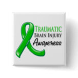 Traumatic Brain Injury Awareness Ribbon Pinback Button