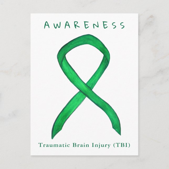 Traumatic Brain Injury Awareness Ribbon TBI Card (Front)