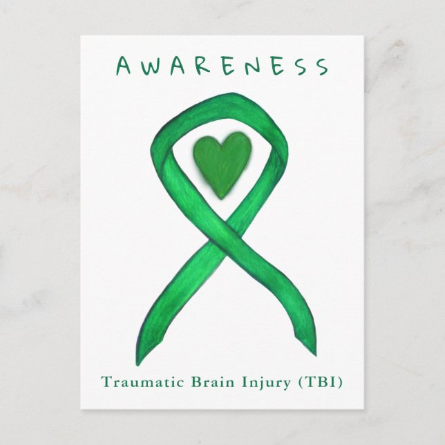 Traumatic Brain Injury Awareness Ribbon TBI Card (Front)