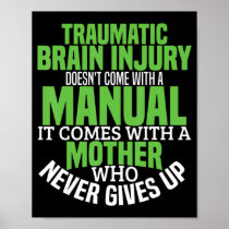 Traumatic Brain Injury Awareness T Shirt TBI Aware Poster