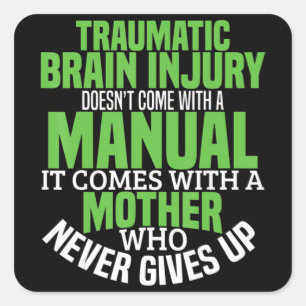 Traumatic Brain Injury Awareness T Shirt TBI Aware Square Sticker