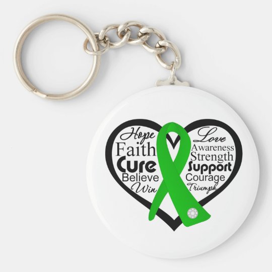 Traumatic Brain Injury Heart Ribbon Collage Keychain | Zazzle.com