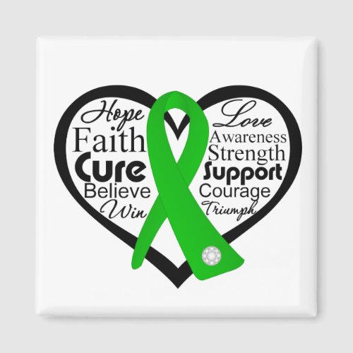 Traumatic Brain Injury Heart Ribbon Collage Magnet