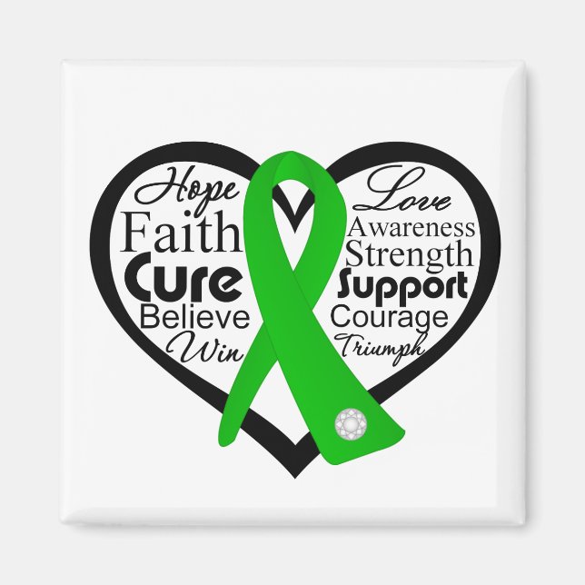 Traumatic Brain Injury Heart Ribbon Collage Magnet (Front)