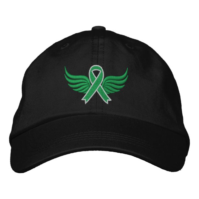 Traumatic Brain Injury Ribbon Wings Embroidered Baseball Hat (Front)