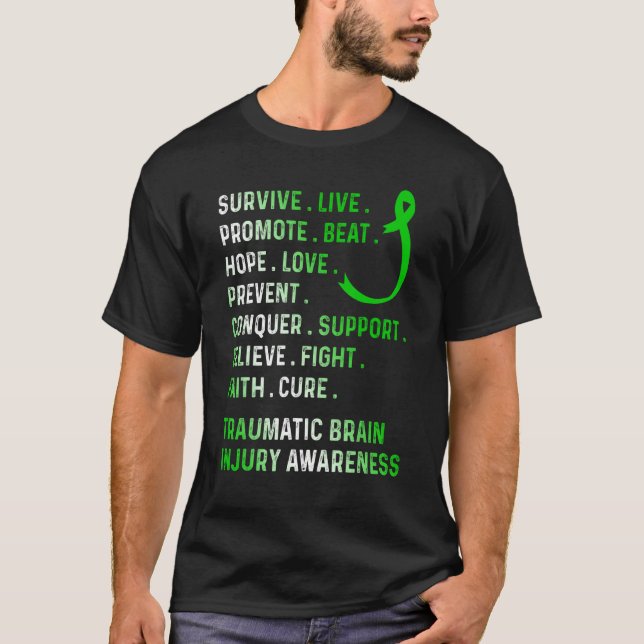 Traumatic Brain Injury Survivor Beat Hope TBI Warr T-Shirt (Front)