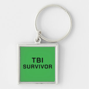 Traumatic Brain Injury Survivor TBI Green Medical Keychain