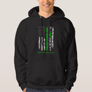 Traumatic Brain Injury Warrior US Flag Hoodie