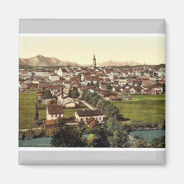 Traunstein, general view, Upper Bavaria, Germany r Magnet (Front)