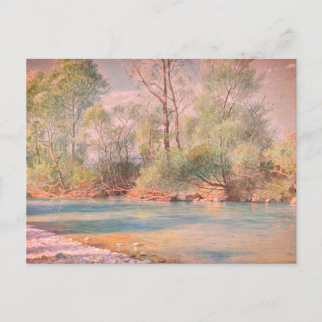 Traunstein River on the Road to Empfig, Bavaria: Postcard (Front)