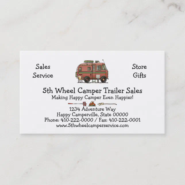 Travco Motor Home Camper RV Business Card | Zazzle