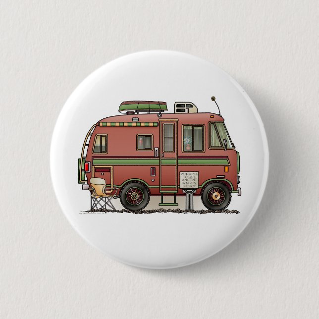 Travco Motor Home Camper RV Pinback Button (Front)