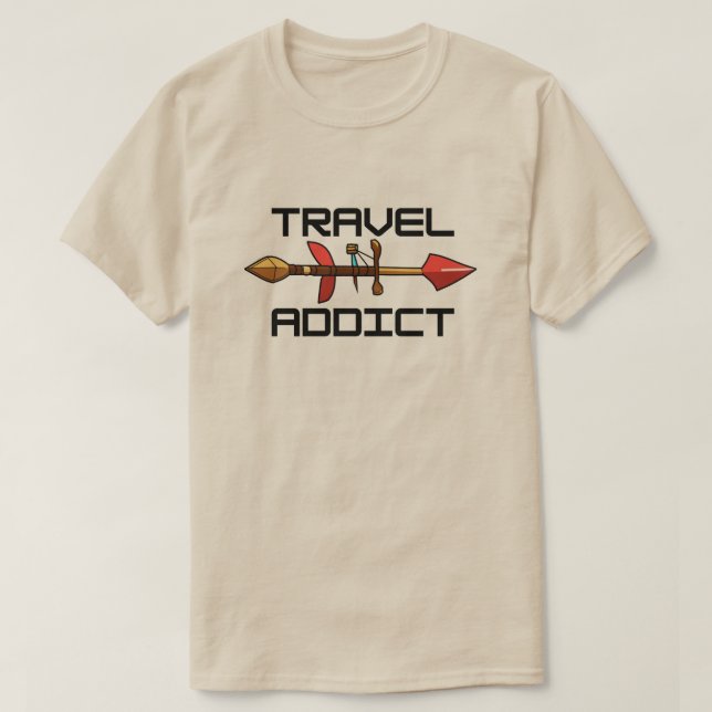 Travel addict t shirt (Design Front)