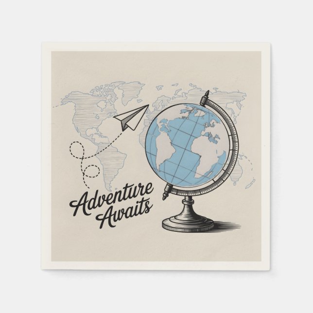 Travel Adventure Awaits Napkins (Front)