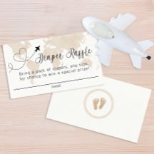 Travel Adventure Baby Shower Diaper Raffle Card