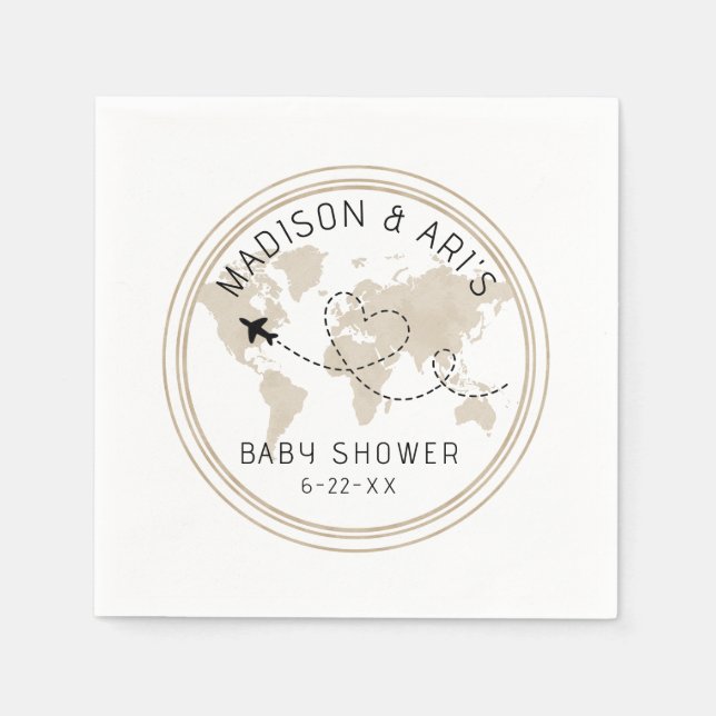 Travel Adventure Baby Shower Napkins (Front)