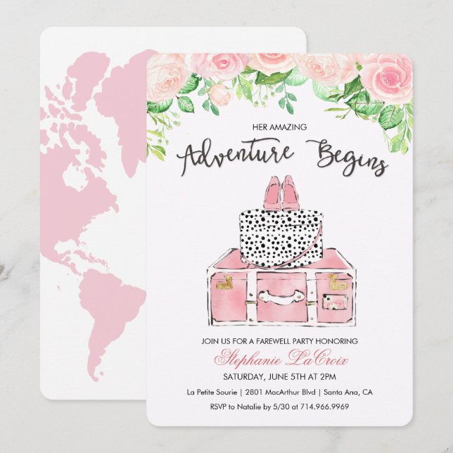 Travel Adventure Farewell Going Away Invitation (Front/Back)