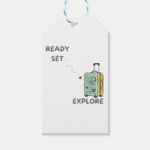 Travel Adventure Gift Tags Ready Set Explore